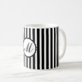 Gestreifter Streifen-Schwarz-weiße Kaffeetasse (VorderseiteRechts)