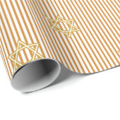 Gestreifter warmer Bernstein-Jüdischer Goldener Da Geschenkpapier (Rolleneckpunkt)