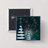 Gestreifter Weihnachtsbaum-Flitter Button (Vorne & Hinten)