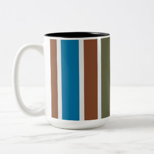 Gestreifter Zwei-Ton-Becher, 0,45 l Zweifarbige Tasse