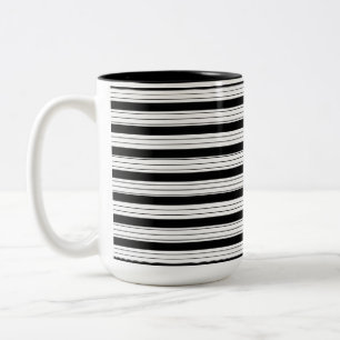Gestreifter Zweifarben-Becher, 0,45 l Zweifarbige Tasse