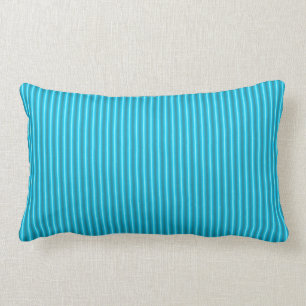 Gestreiftes Aqua-Blau > gemusterte Throw-Kissen Lendenkissen