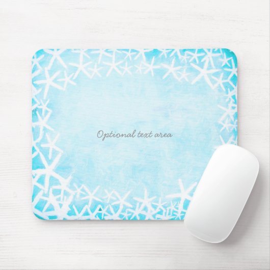 Gestreiftes Aqua Blue Tropical Beach Custom Mousepad (Mit Mouse)