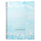 Gestreiftes Aqua Blue Tropical Beach Custom Notizblock (Vorderseite)