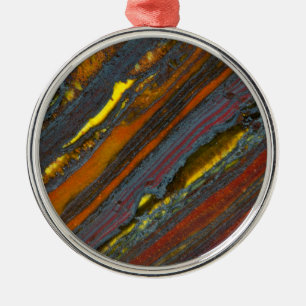 Gestreiftes Australisches Tigerauge Ornament Aus Metall
