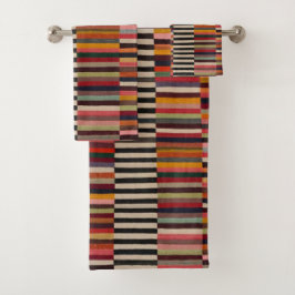 gestreiftes Badetuch Set