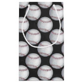 Gestreiftes Baseballmuster Kleine Geschenktüte (Rückseite)