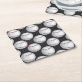 Gestreiftes Baseballmuster Rechteckiger Pappuntersetzer (angewinkelt)