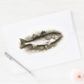 gestreiftes Bass-Logo (Vintag) Ovaler Aufkleber (Umschlag)