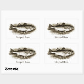 gestreiftes Bass-Logo (Vintag) Rechteckiger Aufkleber (Blatt)