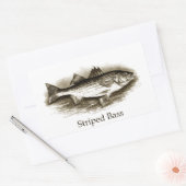 gestreiftes Bass-Logo (Vintag) Rechteckiger Aufkleber (Umschlag)