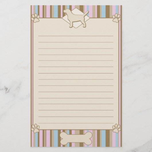 Gestreiftes Beagle-Briefpapier Briefpapier (Vorderseite)