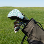 Gestreiftes Blau Grün Modern Name Initiale Monogra Golf Headcover (In SItu)