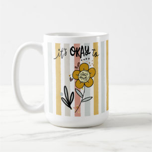 Gestreiftes Boho-Blumenmuster Es ist okay, noch ei Kaffeetasse