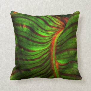Gestreiftes Canna Blatt-Akzent-Kissen Kissen