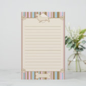 Gestreiftes Dackel-Briefpapier Briefpapier (Stehend Vorderseite)