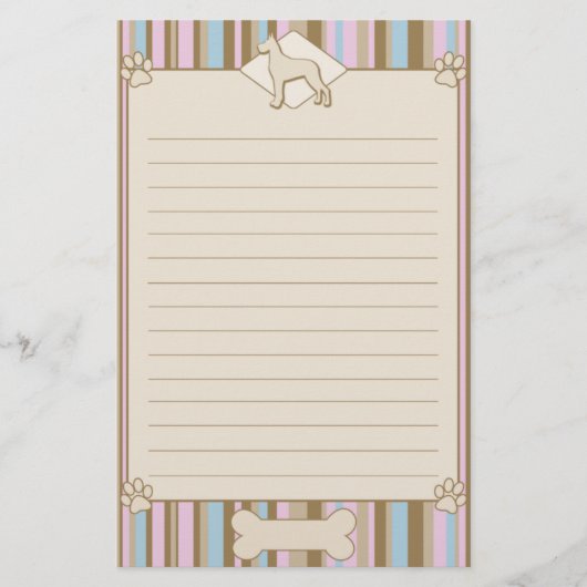 Gestreiftes Dogge-Briefpapier Briefpapier (Vorderseite)