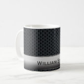 Gestreiftes dunkles Stahlmetall Kaffeetasse (Vorderseite Links)