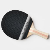 Gestreiftes dunkles Stahlmetall Tischtennis Schläger (Seitenansicht)
