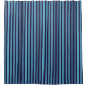 Gestreiftes einfaches Muster Retro Blau Duschvorhang (Vorderseite)