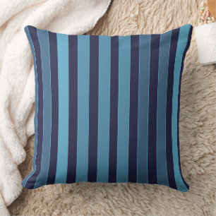 Gestreiftes einfaches Muster Retro Blau Kissen