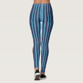 Gestreiftes einfaches Muster Retro Blau Leggings (Rückseite)