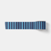Gestreiftes einfaches Muster Retro Blau Satinband (Vorderseite)
