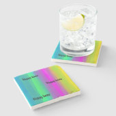 Gestreiftes Farbdesign Steinuntersetzer (Seitenansicht)