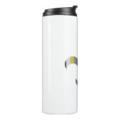 Gestreiftes Fleur de lis monogrammiert Thermosbecher (Nach links gedreht)