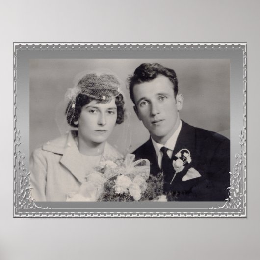 Gestreiftes Foto-Poster mit silbernen Rahmen Poster (Vorne)