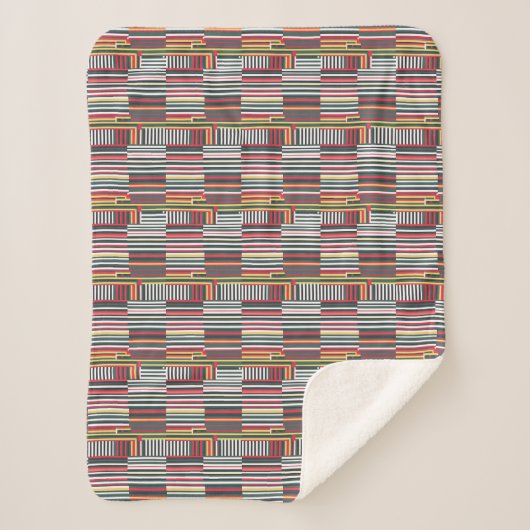 gestreiftes geometrisches Muster Sherpadecke (Vorderseite)