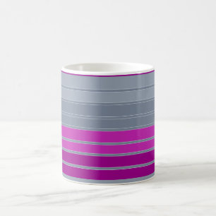 Gestreiftes grau-lila Mode Muster Kaffeetasse