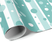 Gestreiftes grünes Punkte-Geschenkpapier Geschenkpapier (Rolleneckpunkt)