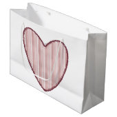 Gestreiftes Herz Große Geschenktüte (Vorderseite Schrägansicht)