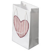 Gestreiftes Herz Kleine Geschenktüte (Rückseite Schrägansicht)