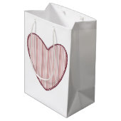 Gestreiftes Herz Mittlere Geschenktüte (Rückseite Schrägansicht)