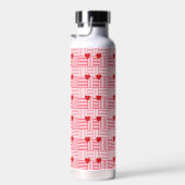 Gestreiftes Herzen-Patchwork-Muster Trinkflasche (Rechts)