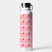 Gestreiftes Herzen-Patchwork-Muster Trinkflasche (Rückseite)