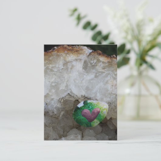 Gestreiftes Herzgestein Postkarte (Stehend Vorderseite)