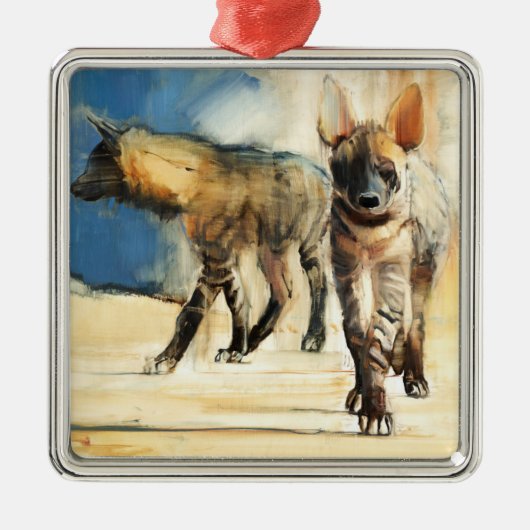 Gestreiftes Hyaenas 2010 Ornament Aus Metall (Vorne)