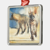 Gestreiftes Hyaenas 2010 Ornament Aus Metall (Links)