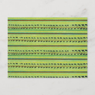 Gestreiftes japanisches Holzschnitt-Textil Postkarte