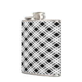 Gestreiftes kariertes Muster Flachmann (Links)