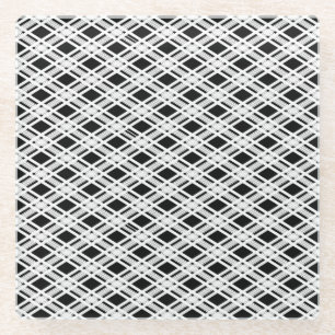 Gestreiftes kariertes Muster Glasuntersetzer