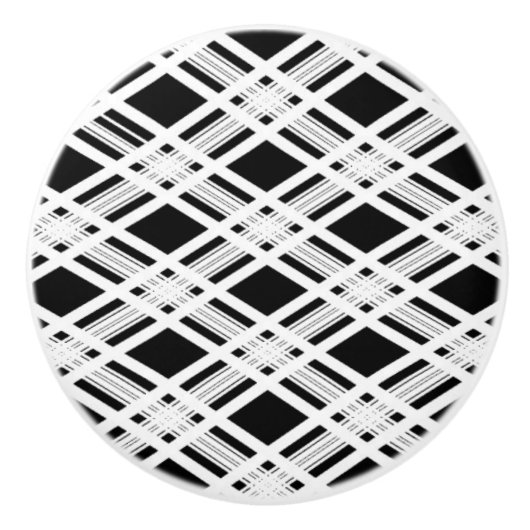 Gestreiftes kariertes Muster Keramikknauf (Vorderseite)