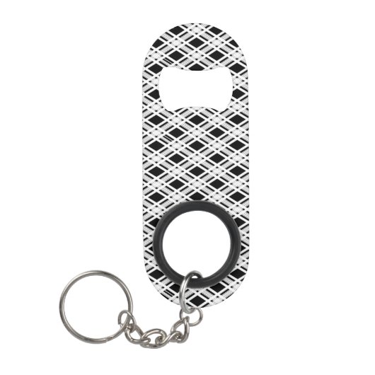 Gestreiftes kariertes Muster Mini Flaschenöffner (Vorderseite)