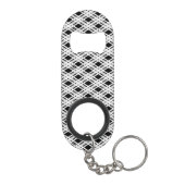 Gestreiftes kariertes Muster Mini Flaschenöffner (Rückseite)