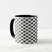 Gestreiftes kariertes Muster Tasse (Vorderseite Links)