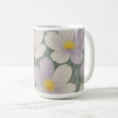 Gestreiftes Keramik-Mug mit Gänseblümchen Kaffeetasse (VorderseiteRechts)