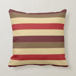 Gestreiftes Kissen der warmen Rottöne